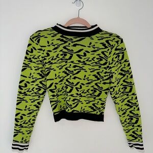 Fashion Nova Green and Black Knit Top